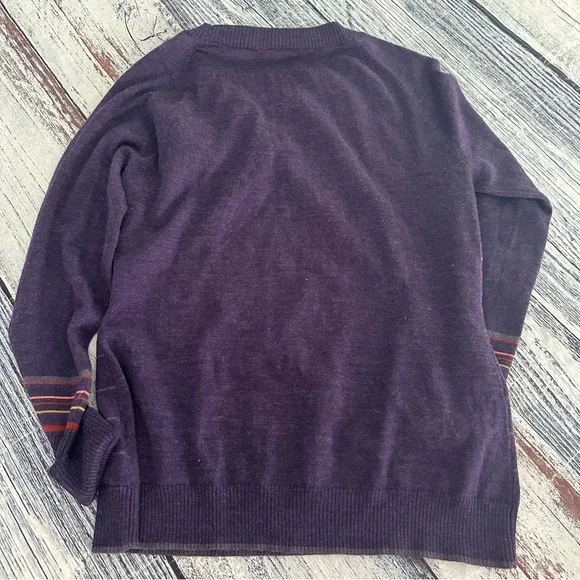 Smartwool Merino Wool Blend Purple Multicolor Knit Sweater - Picture 5 of 9